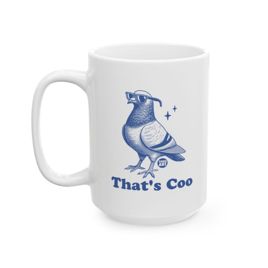 Fun That's Coo Mug with Cool Pigeon Artwork Design