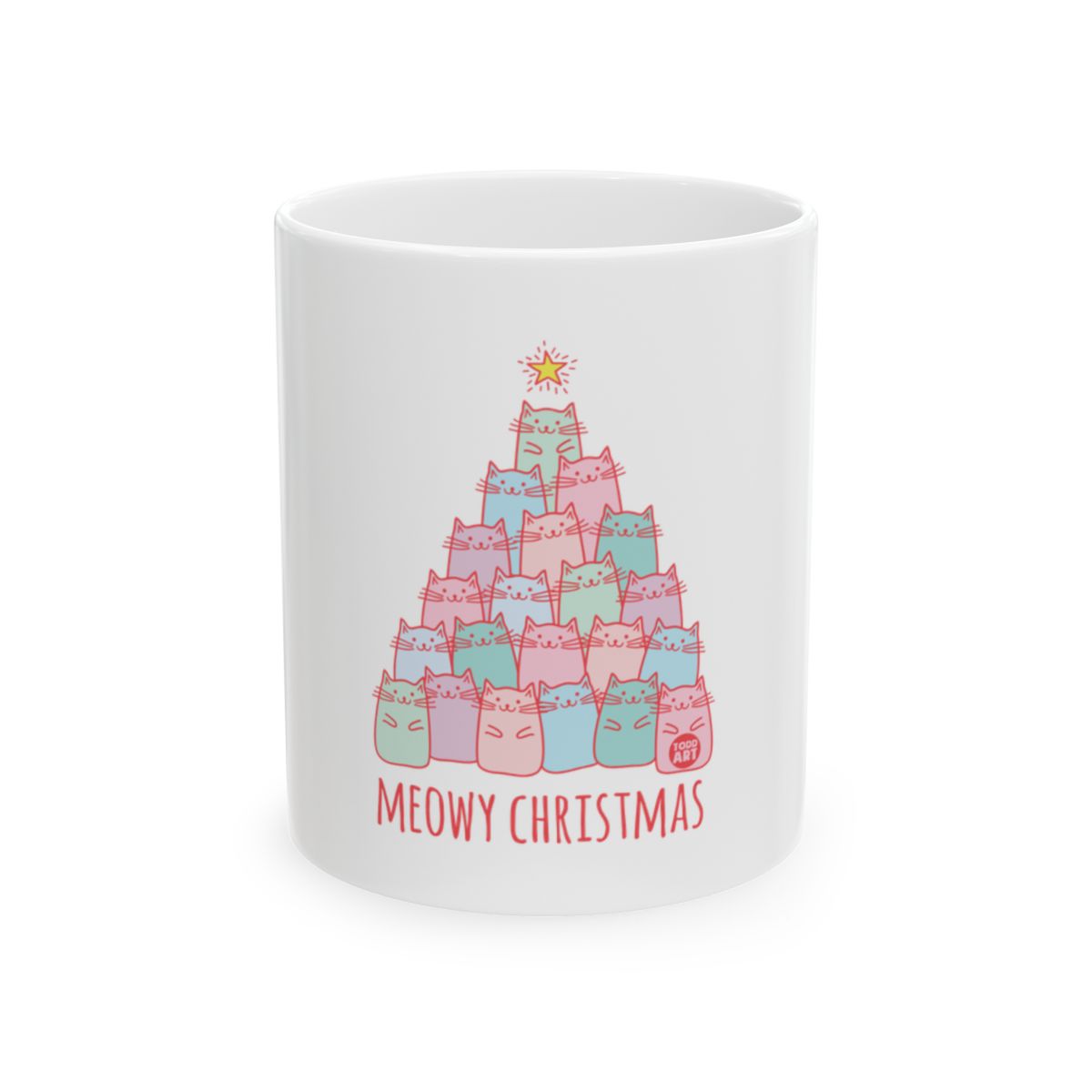 Meowy Christmas Cat Tree Holiday Coffee Mug