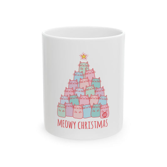 Meowy Christmas Cat Tree Holiday Coffee Mug