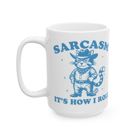 Sarcasm It's How I Roll Cowboy Cat Mug