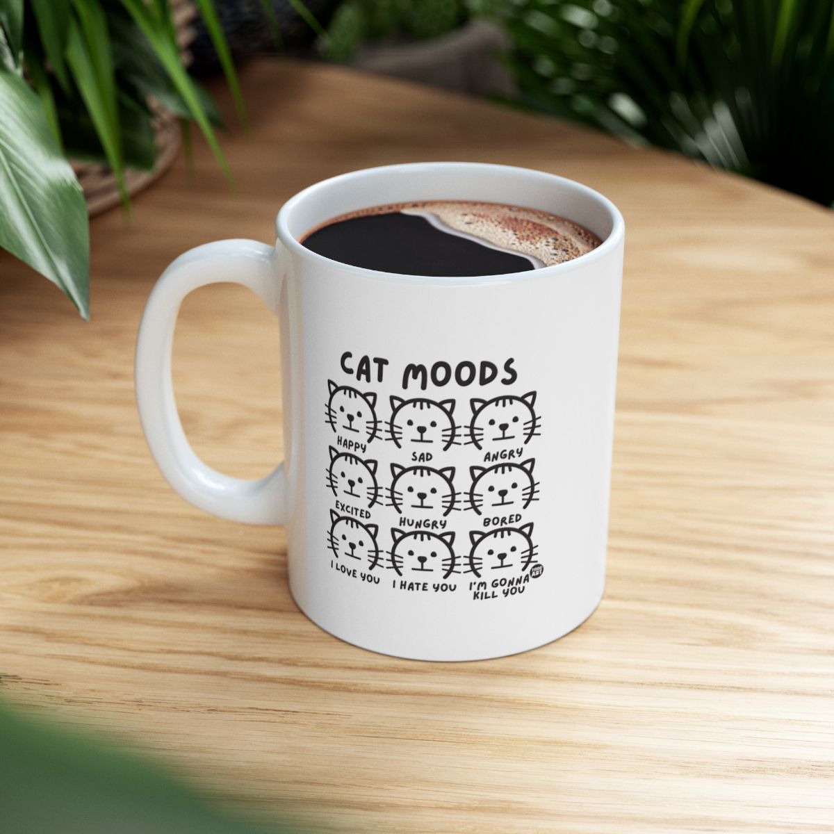 Funny Cat Moods Mug for Cat Lovers Tea Coffee Cup