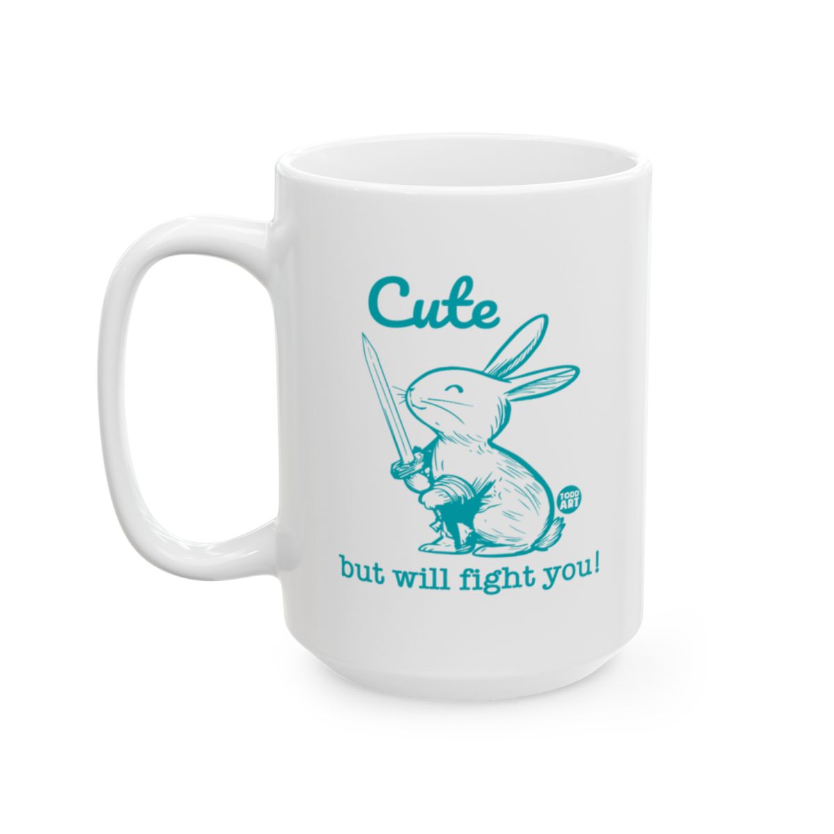 Cute Bunny Will Fight You Printed Mug