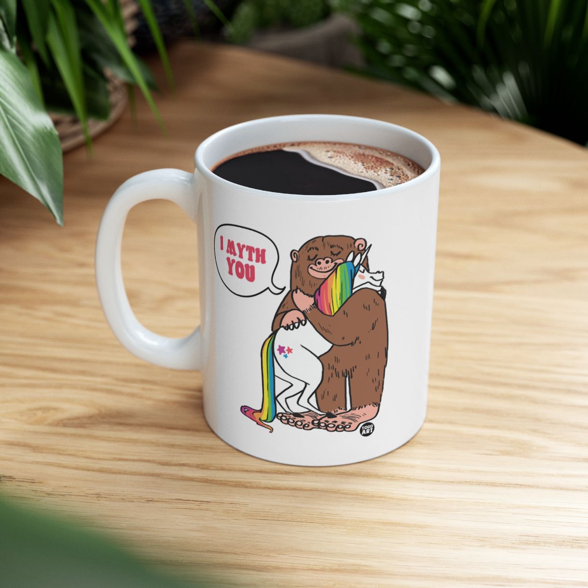 I Myth You Sasquatch Hugging Unicorn Mug