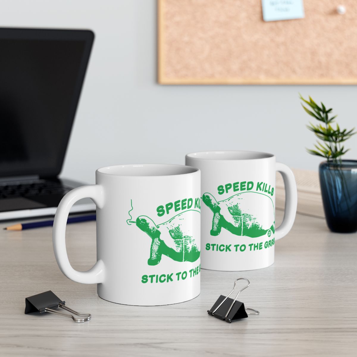 Speed Kills Stick to the Grass Quote Mug