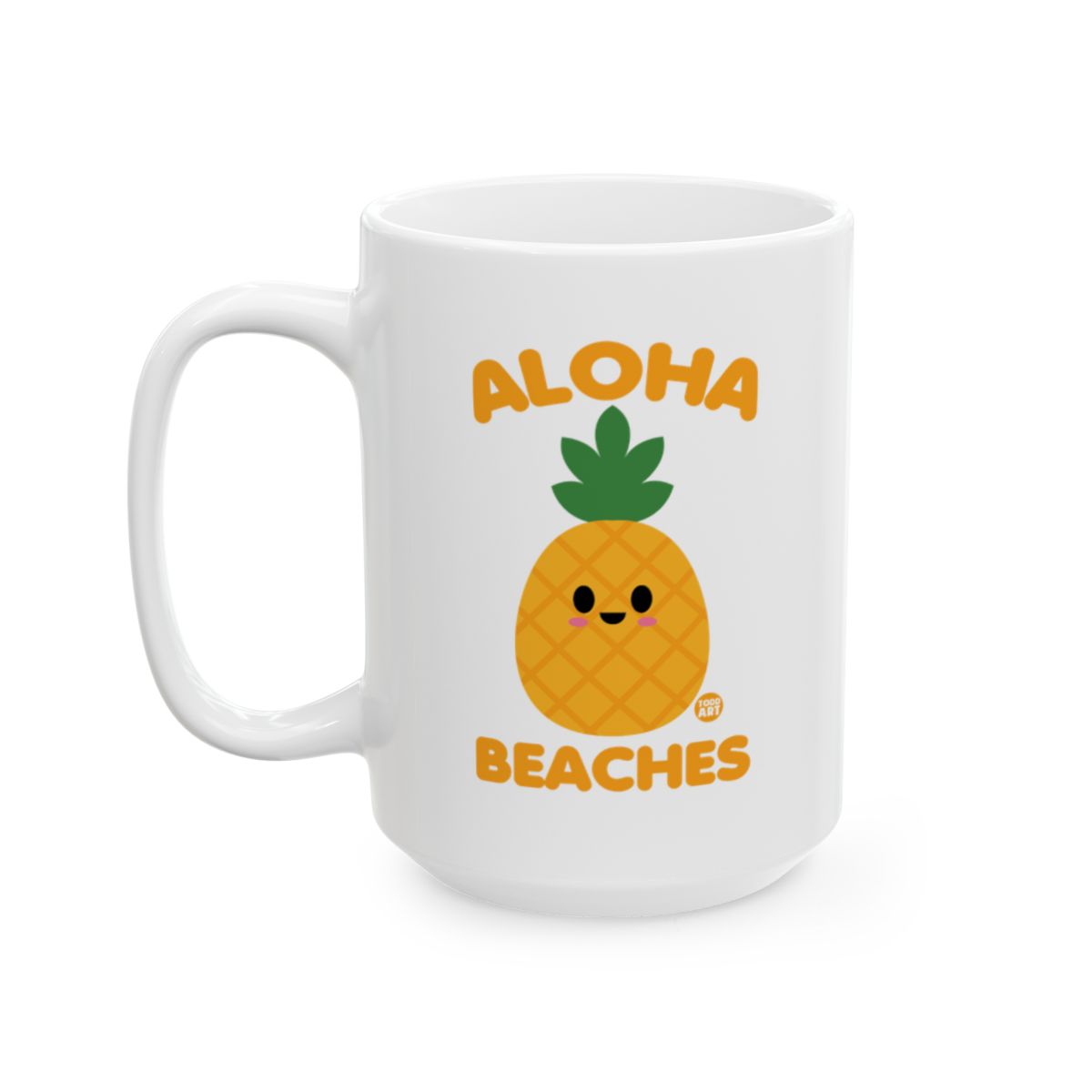 Aloha Beaches Pineapple Graphic White Mug