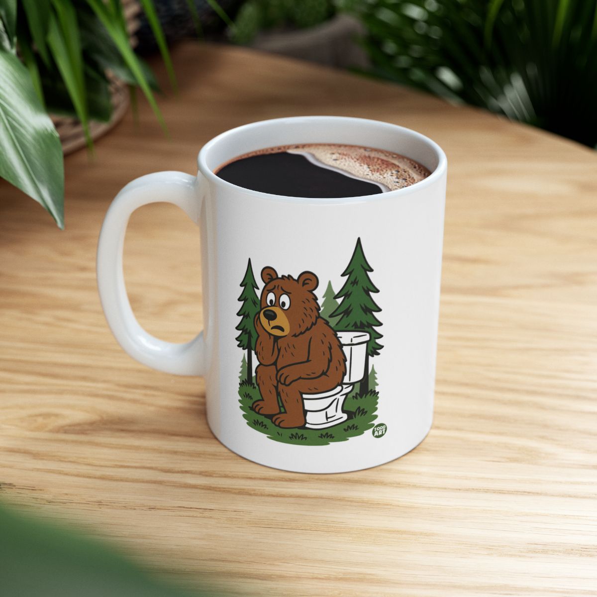 Funny Bear Drinking Coffee 11oz Mug Gift