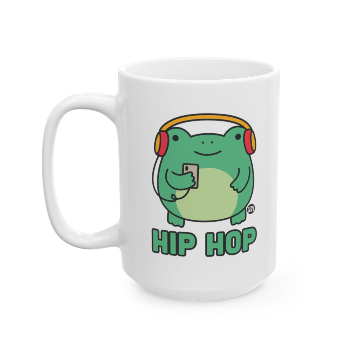 Cute Frog Hip Hop Mug With Headphones Design