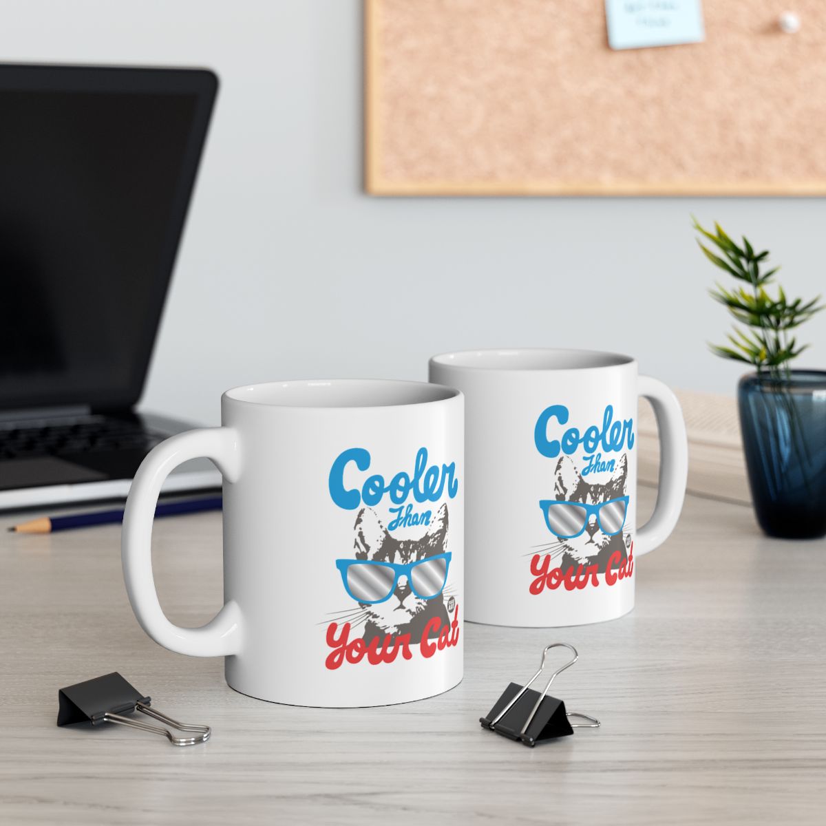 Cooler Than Your Cub Mugs with Sunglasses Print