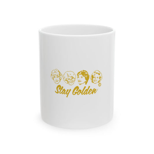 Stay Golden Design Featuring Four Faces Mug