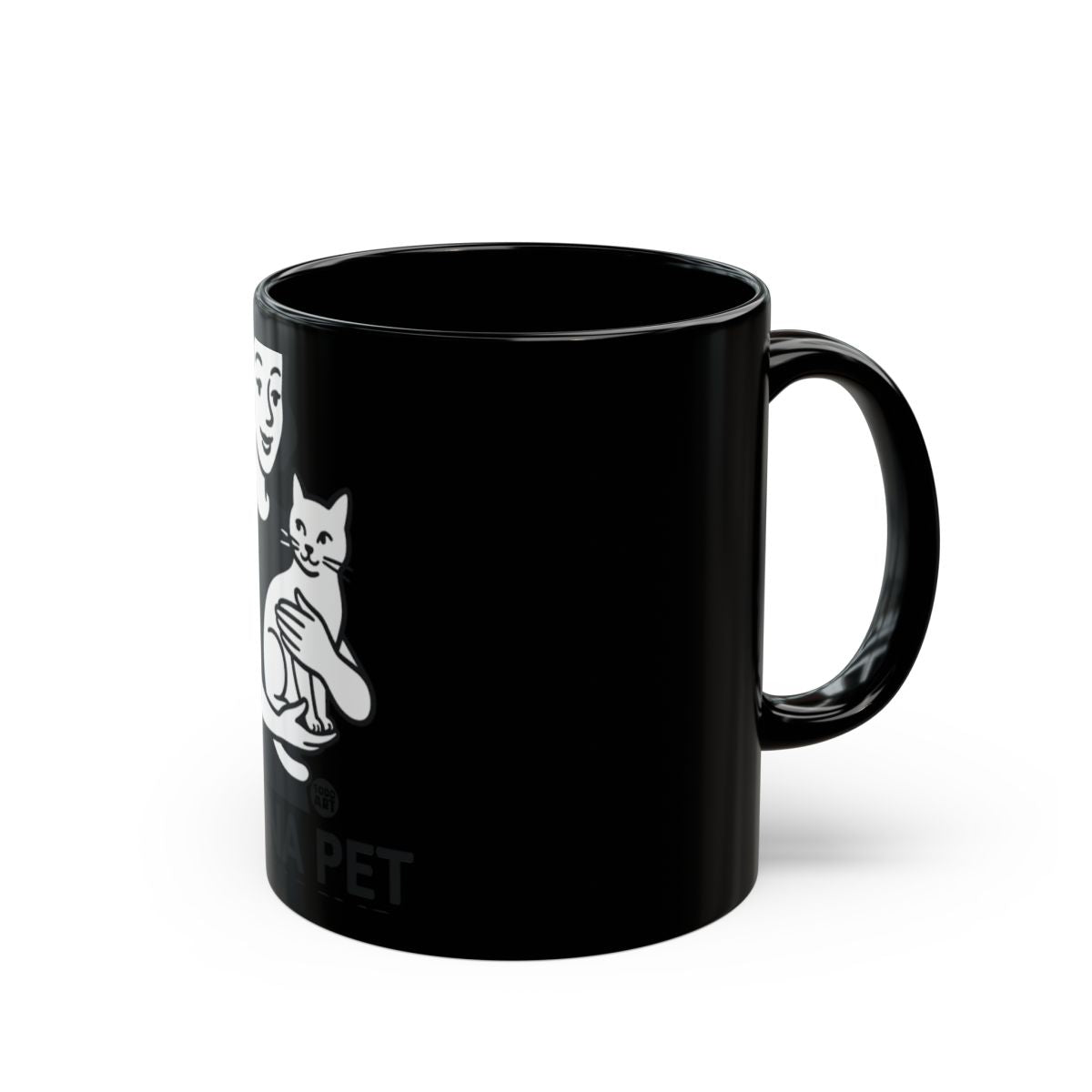 Cute and Stylish Black Mug with Adorable Cat Design