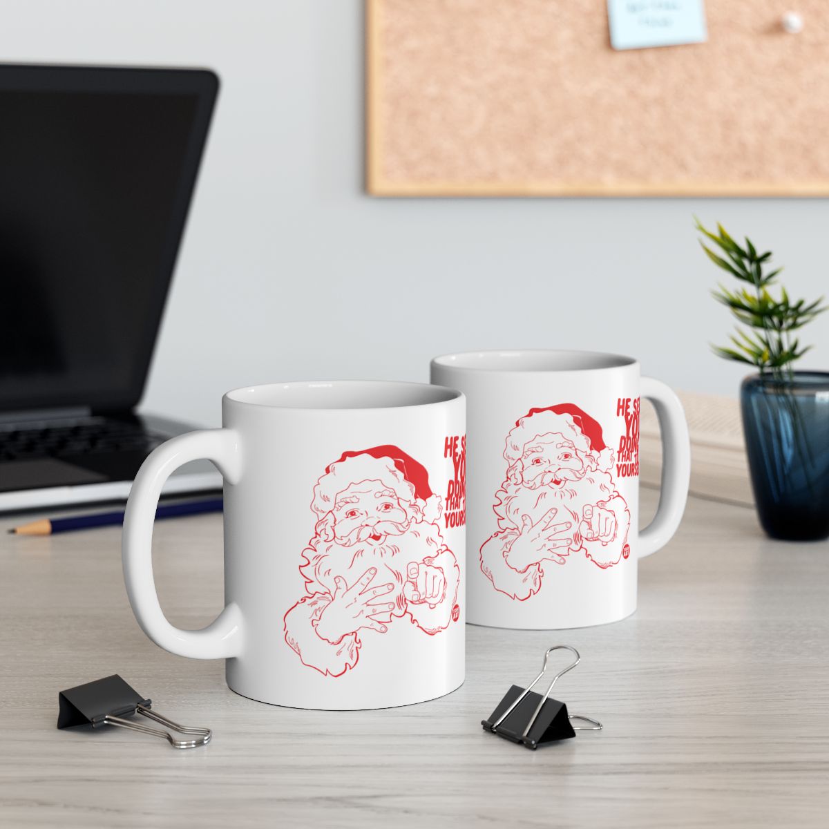 Santa Claus Mug with Funny Holiday Design for Christmas