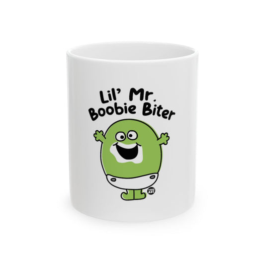 Lil' Mr. Boobie Biter funny and unique coffee mug