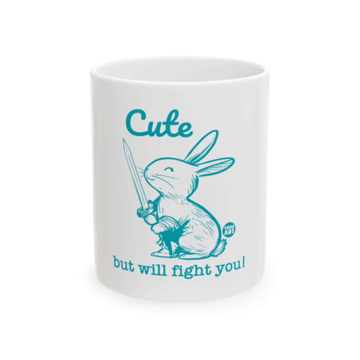 Cute Bunny With Sword Will Fight You Mug