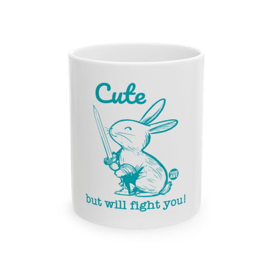 Cute Bunny With Sword Will Fight You Mug