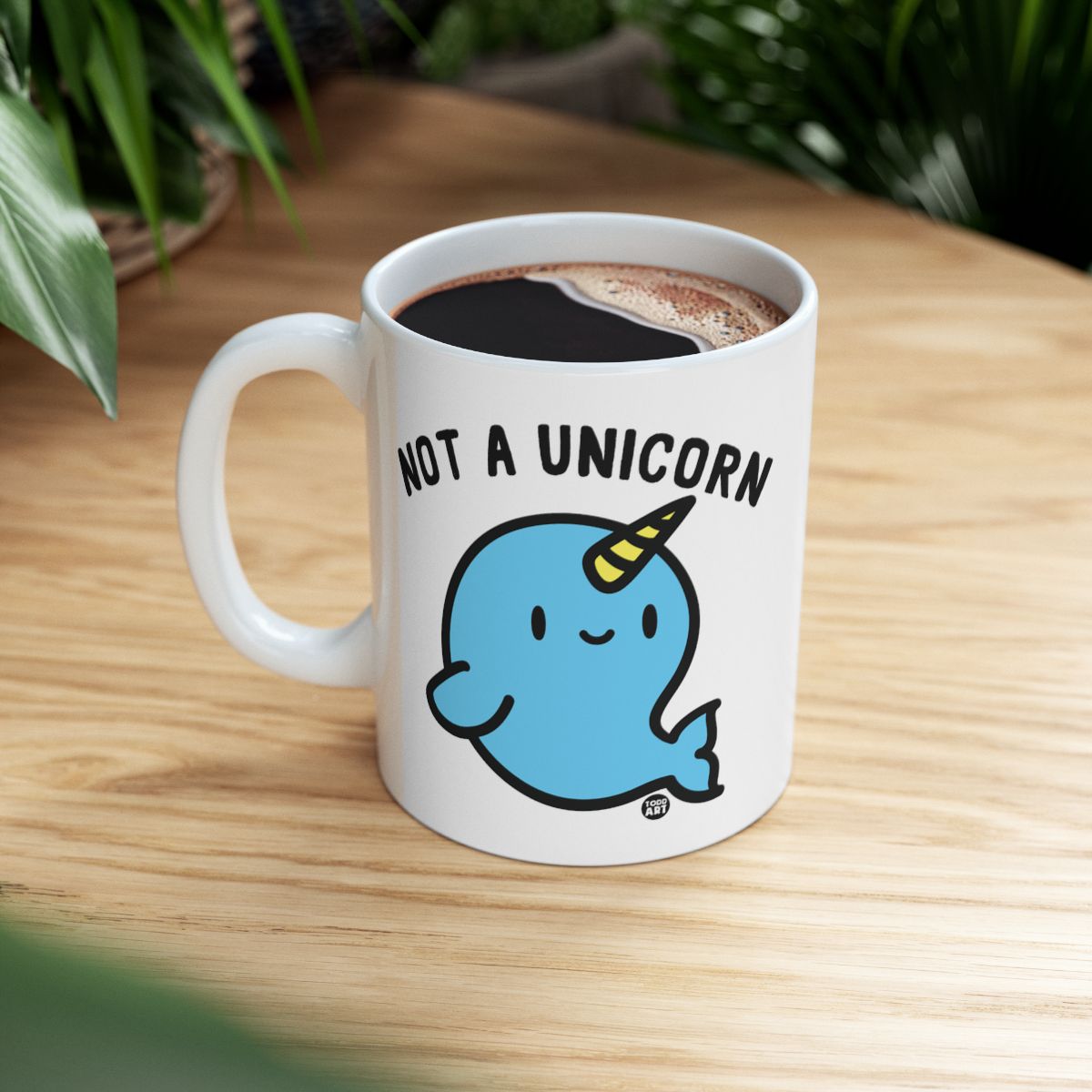 Not A Unicorn Cartoon Narwhal Coffee Mug