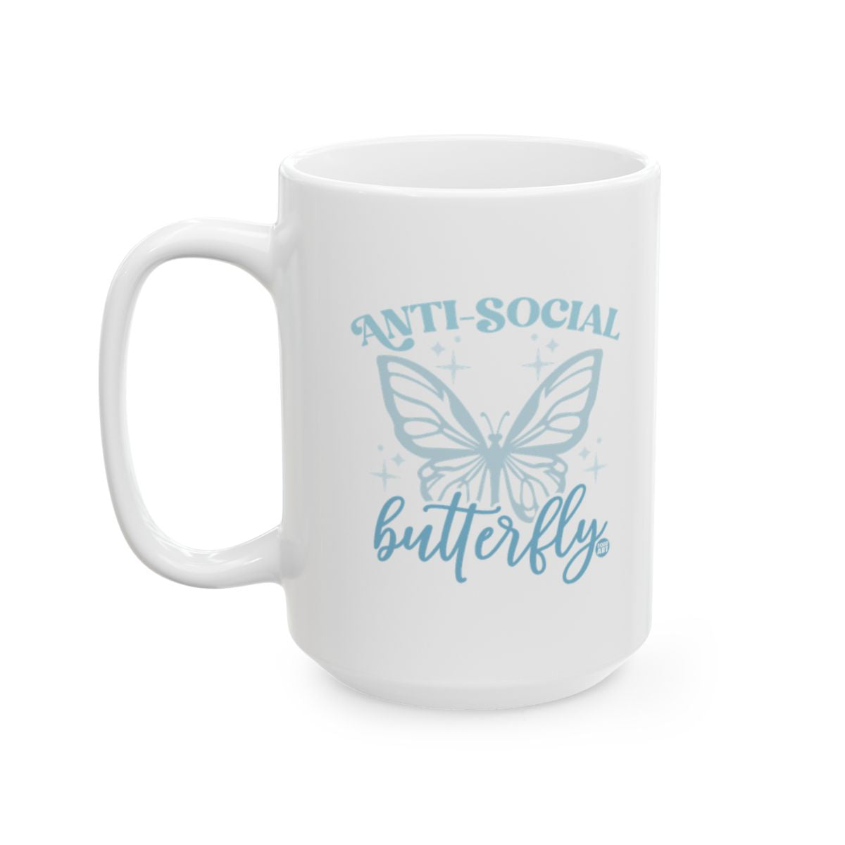Anti-Social Butterfly Printed Coffee Mug with Butterfly Design