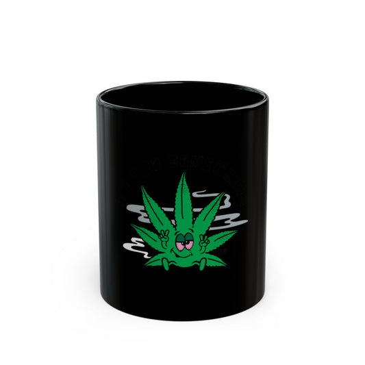 Cool Black Mug with Peaceful Leaf Design