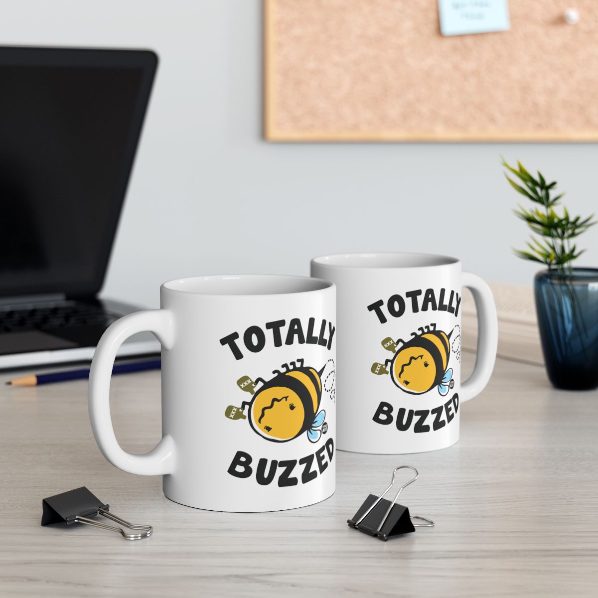 Totally Buzzed Bee Design Coffee Mug Set
