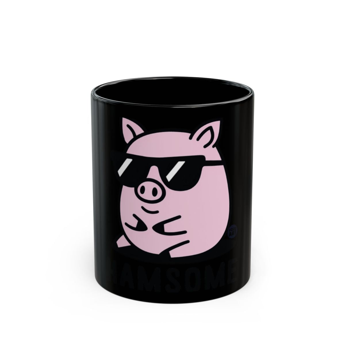 Cool Pig in Sunglasses Black Mug for Fun Coffee Drinking
