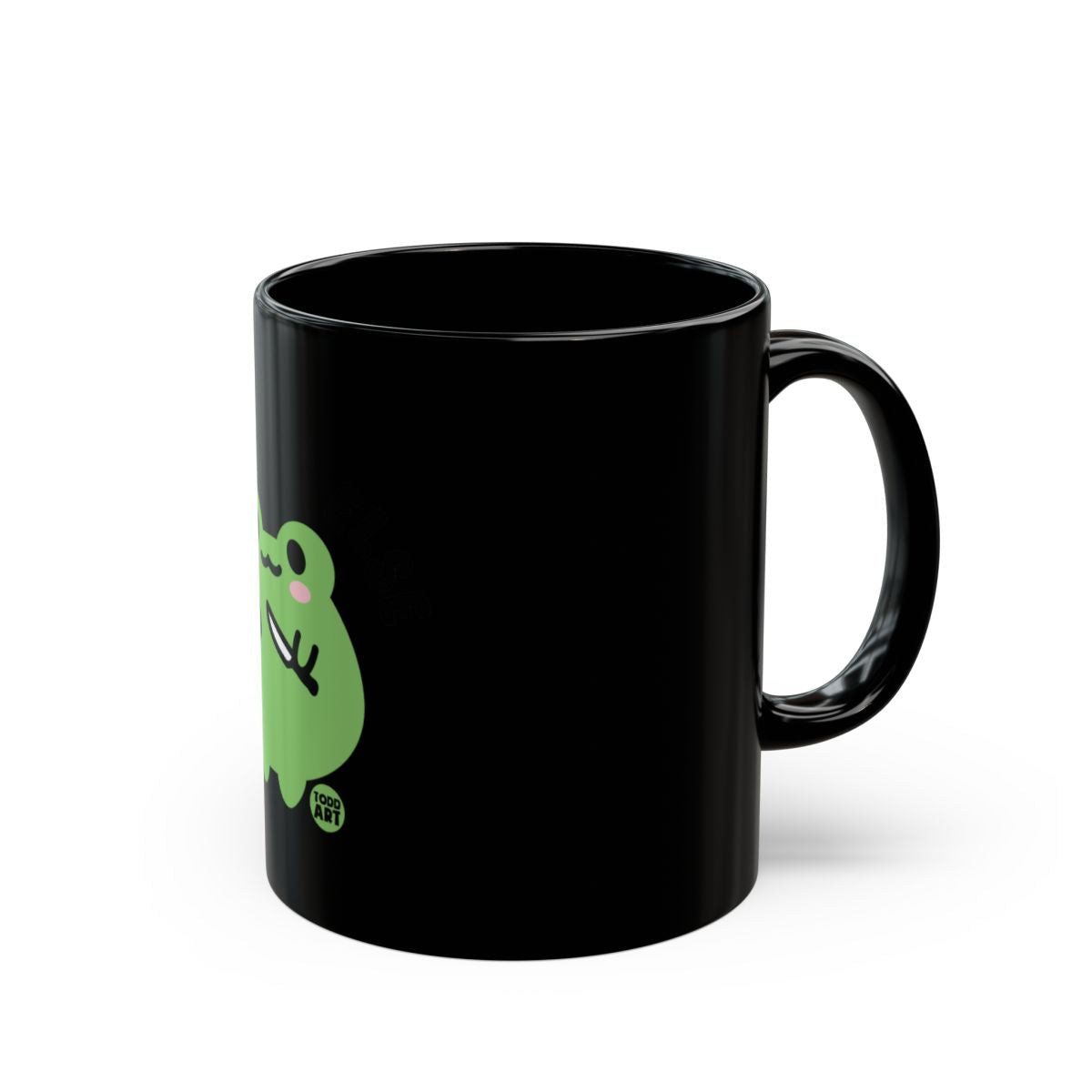 Cute Green Frog with Small Heart Eyes Coffee Mug