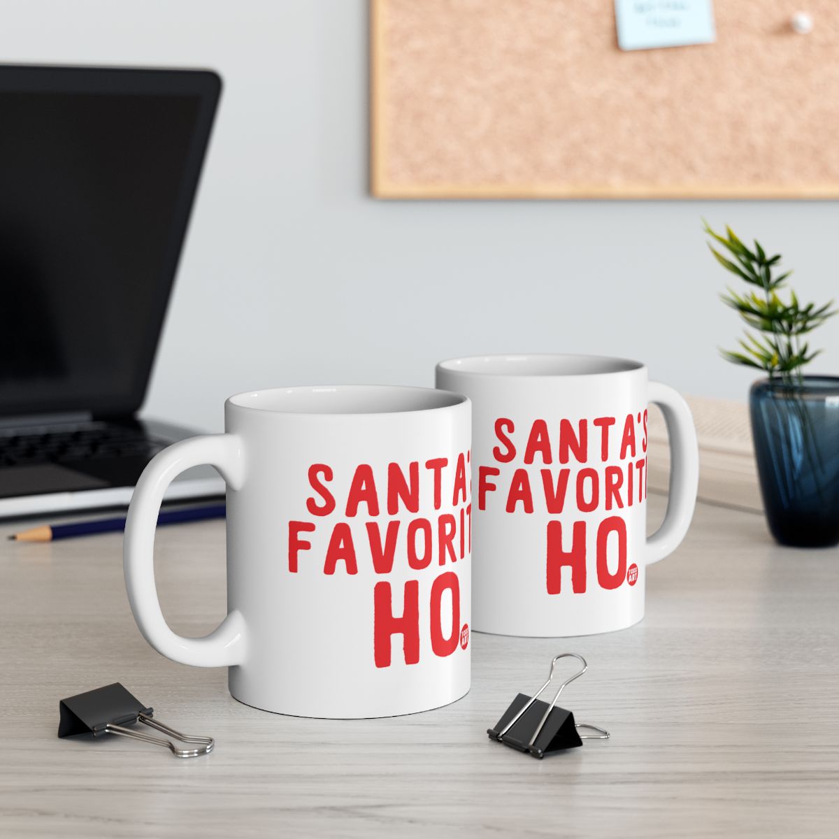 Santa's Favorite Ho Fun Holiday Ceramic Mug Set