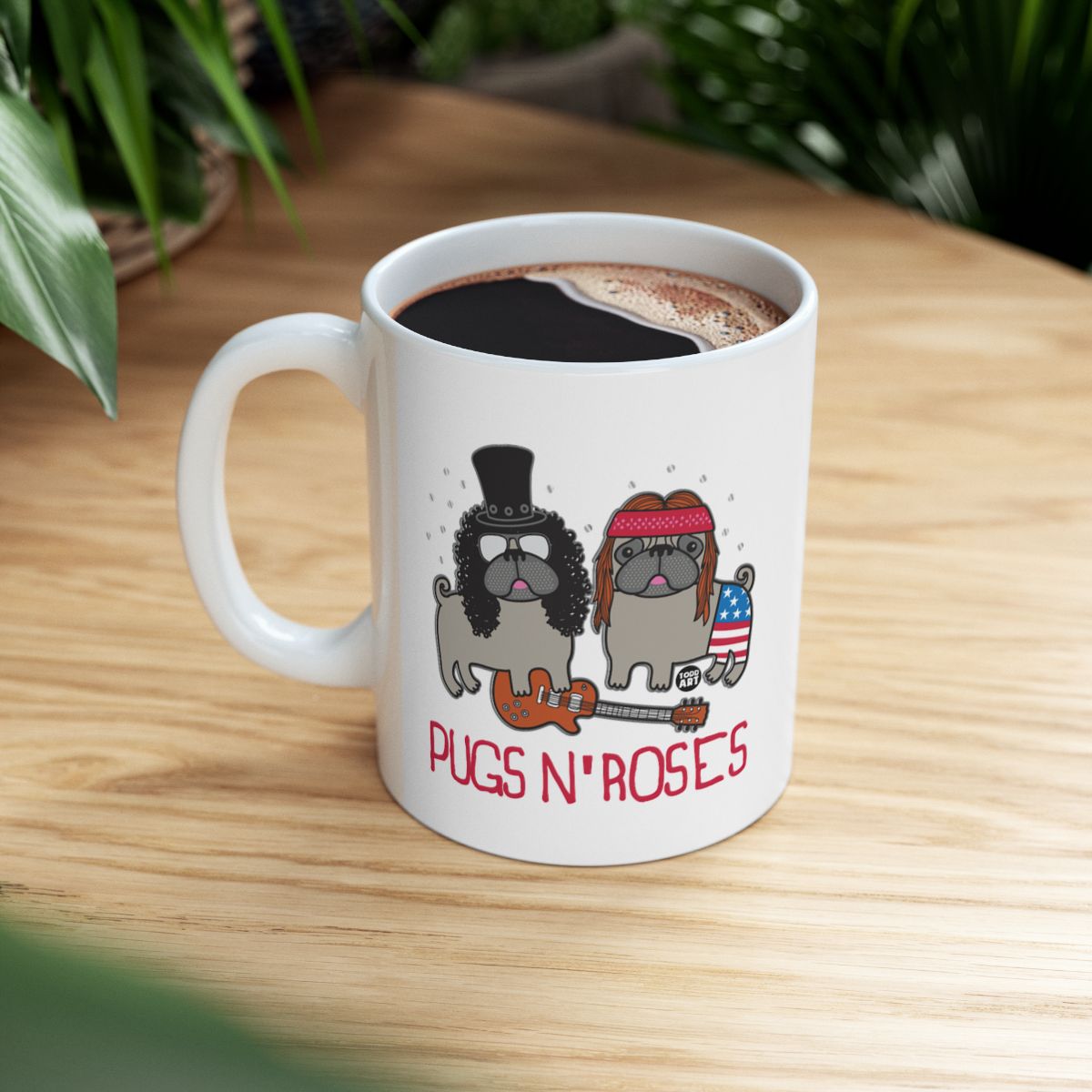 Pugs N Roses Design Fun Novelty Coffee Mug Product