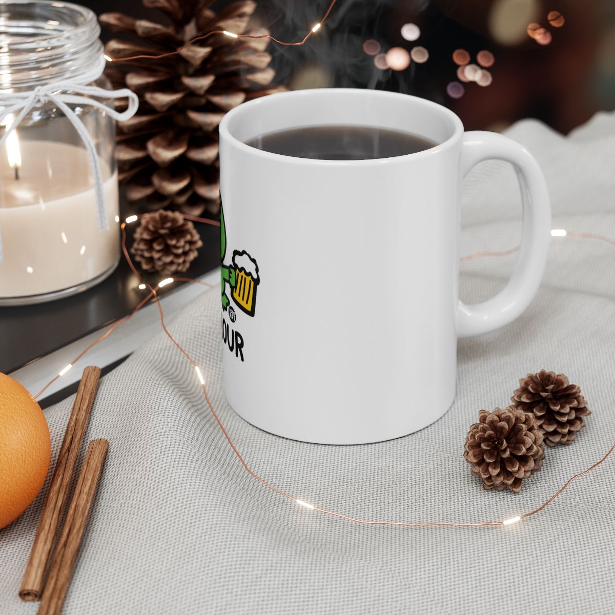 Festive Holiday Mug with Cozy Winter Coffee Design