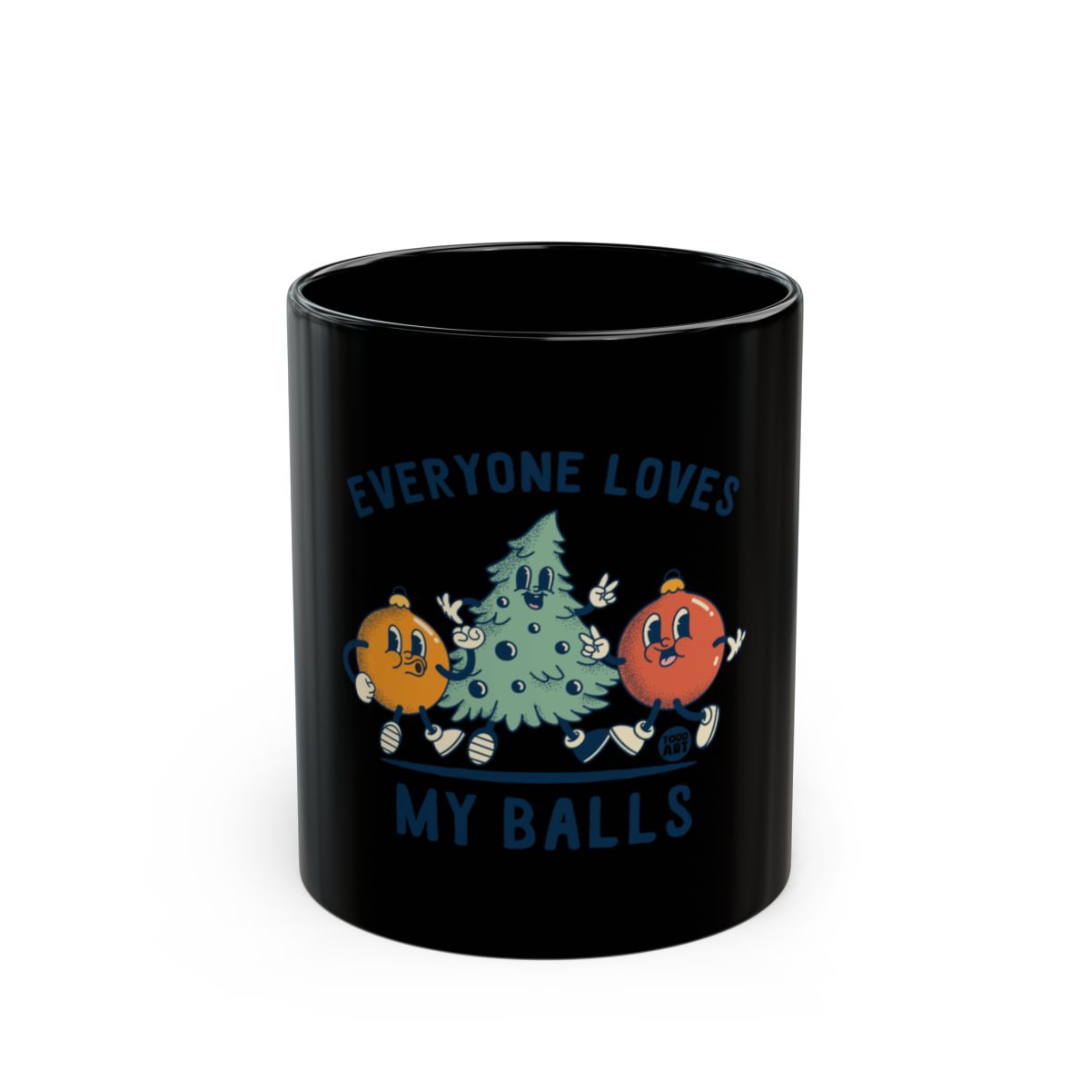 Funny Christmas Mug with Humorous Illustration
