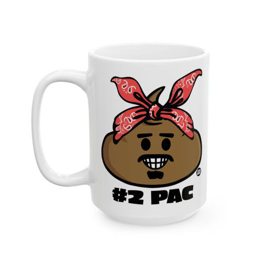 Funny #2 Pac Emoji Mug With Red Bandana Design