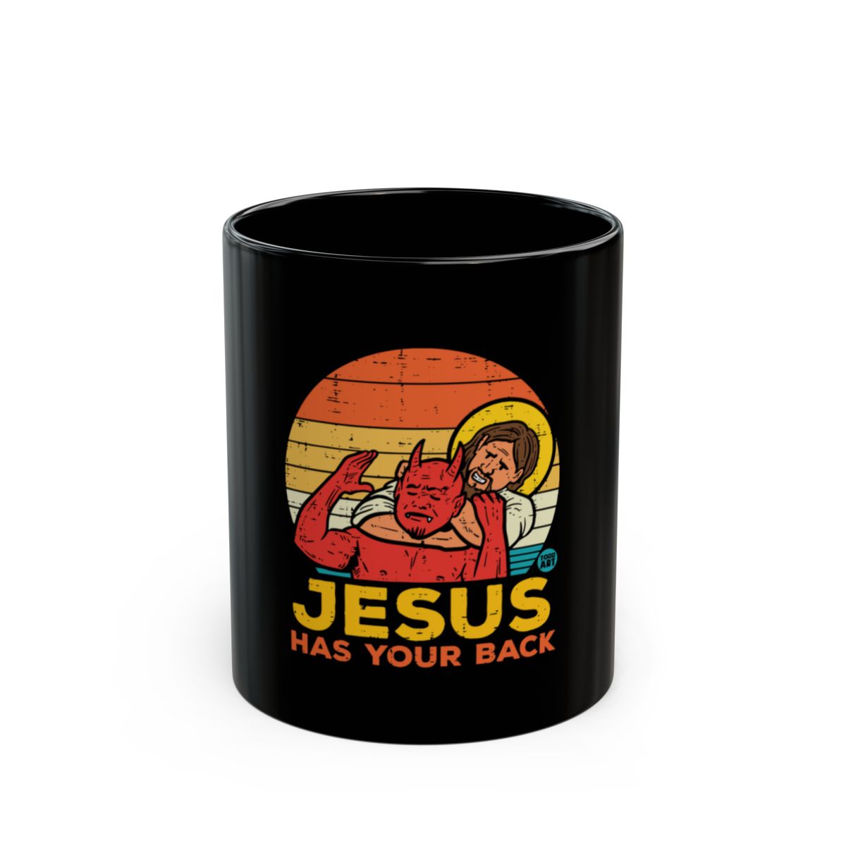Retro Jesus Has Your Back Coffee Mug