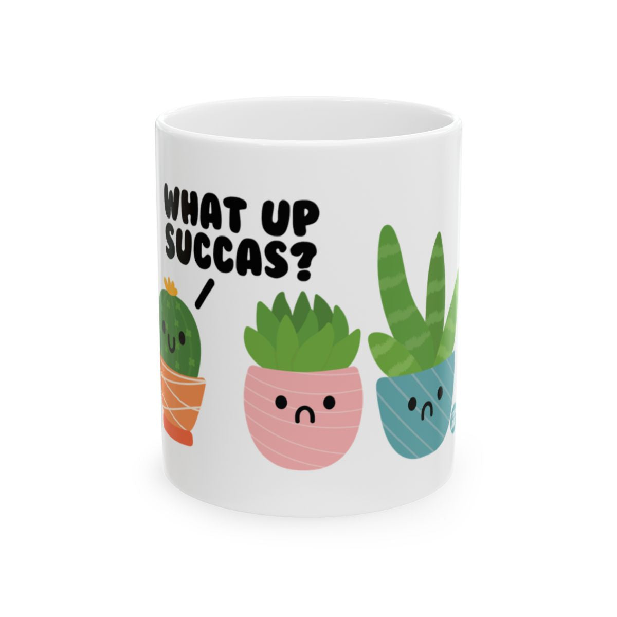 Fun Cactus Cartoon What Up Succas Coffee Mug