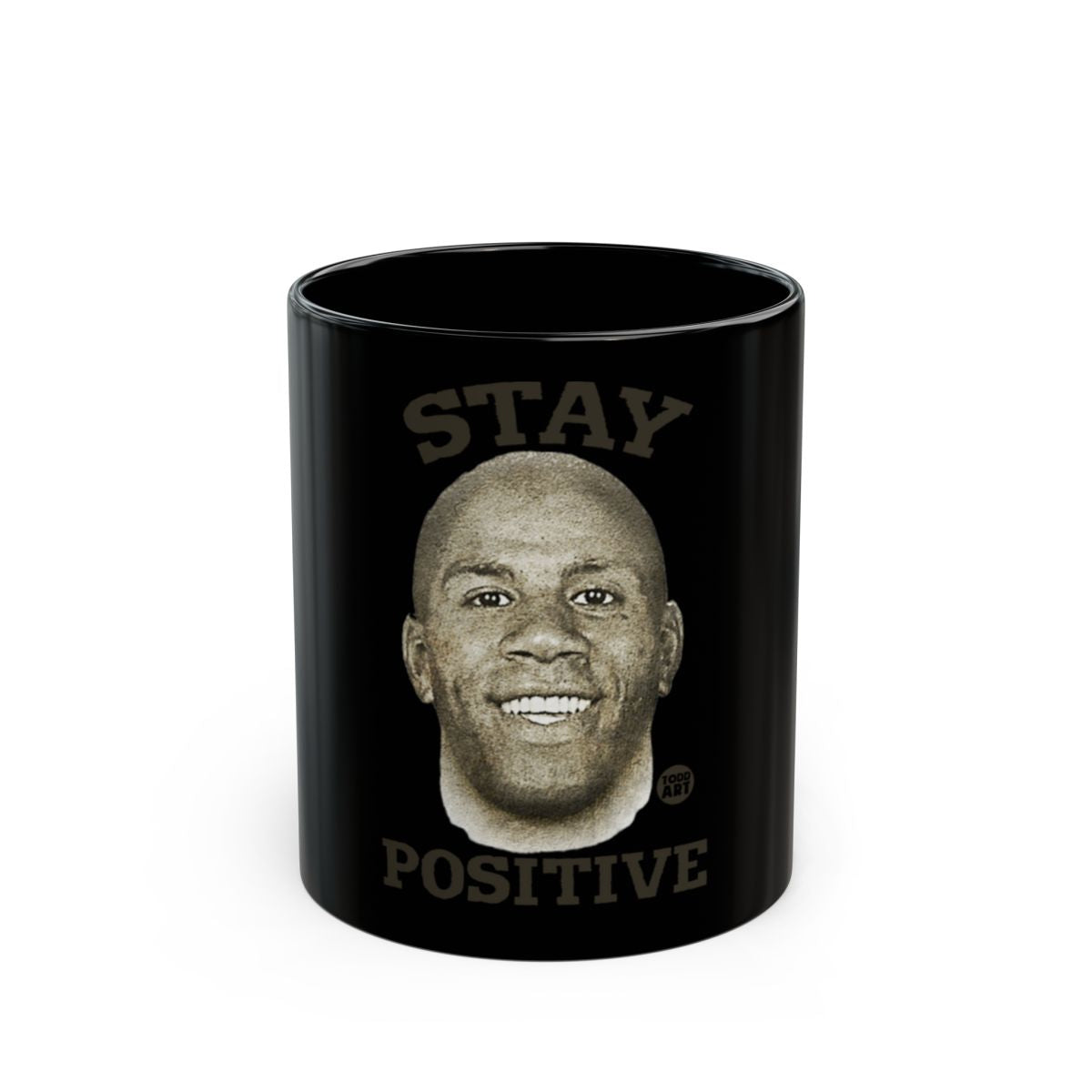 Stay Positive Black Mug with Motivational Message