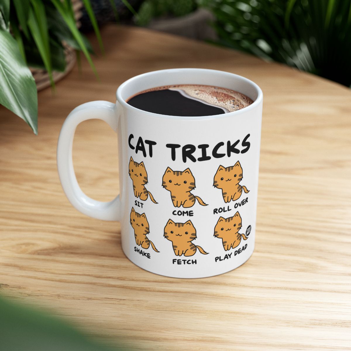 Cat Tricks Mug with Cute Illustrations for Cat Lovers