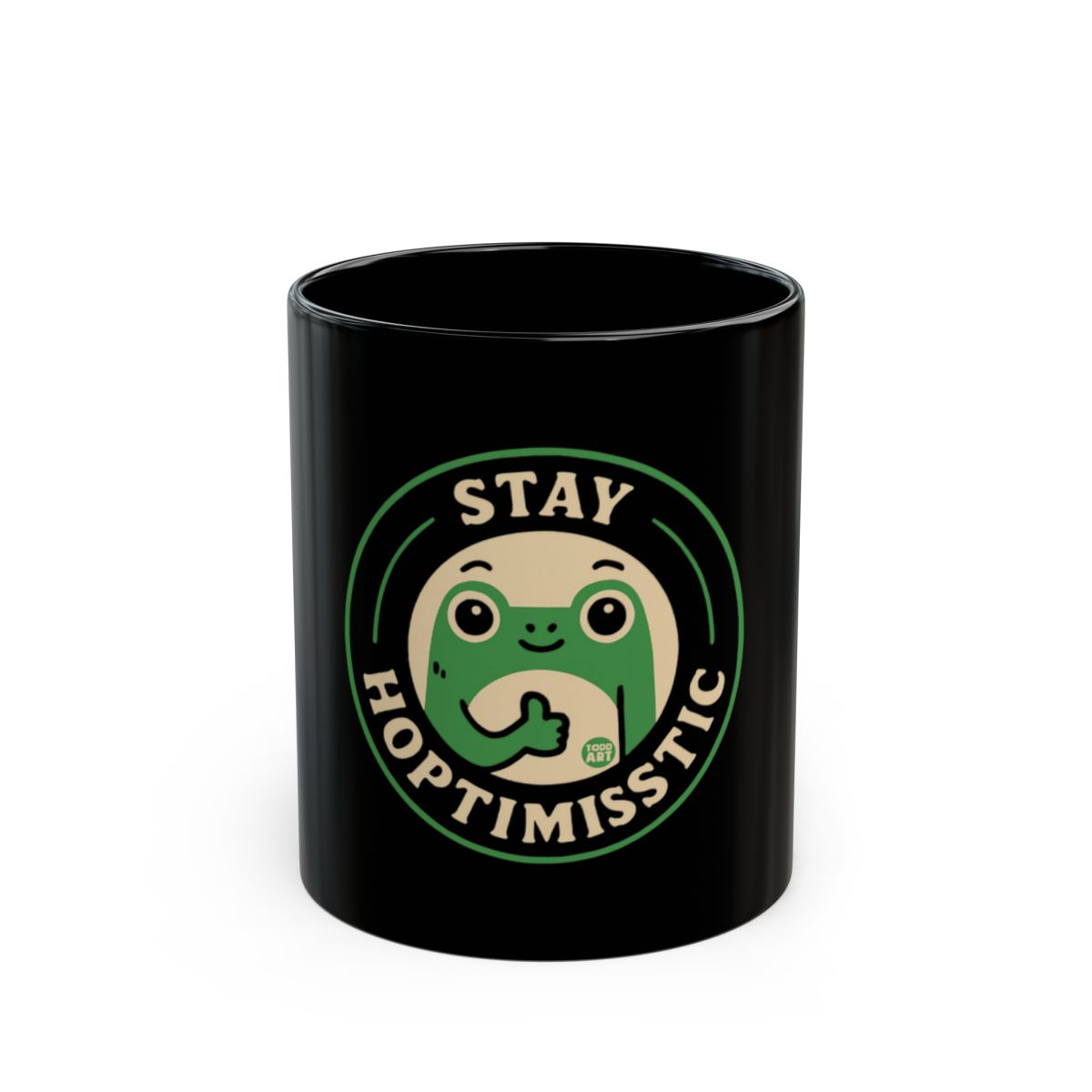 Stay Hoptimisistic Green Frog Mug