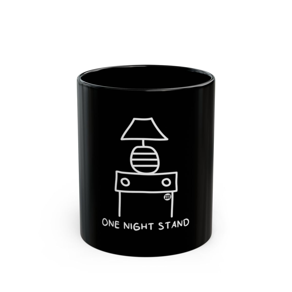 Funny Black Coffee Mug with One Night Stand Design
