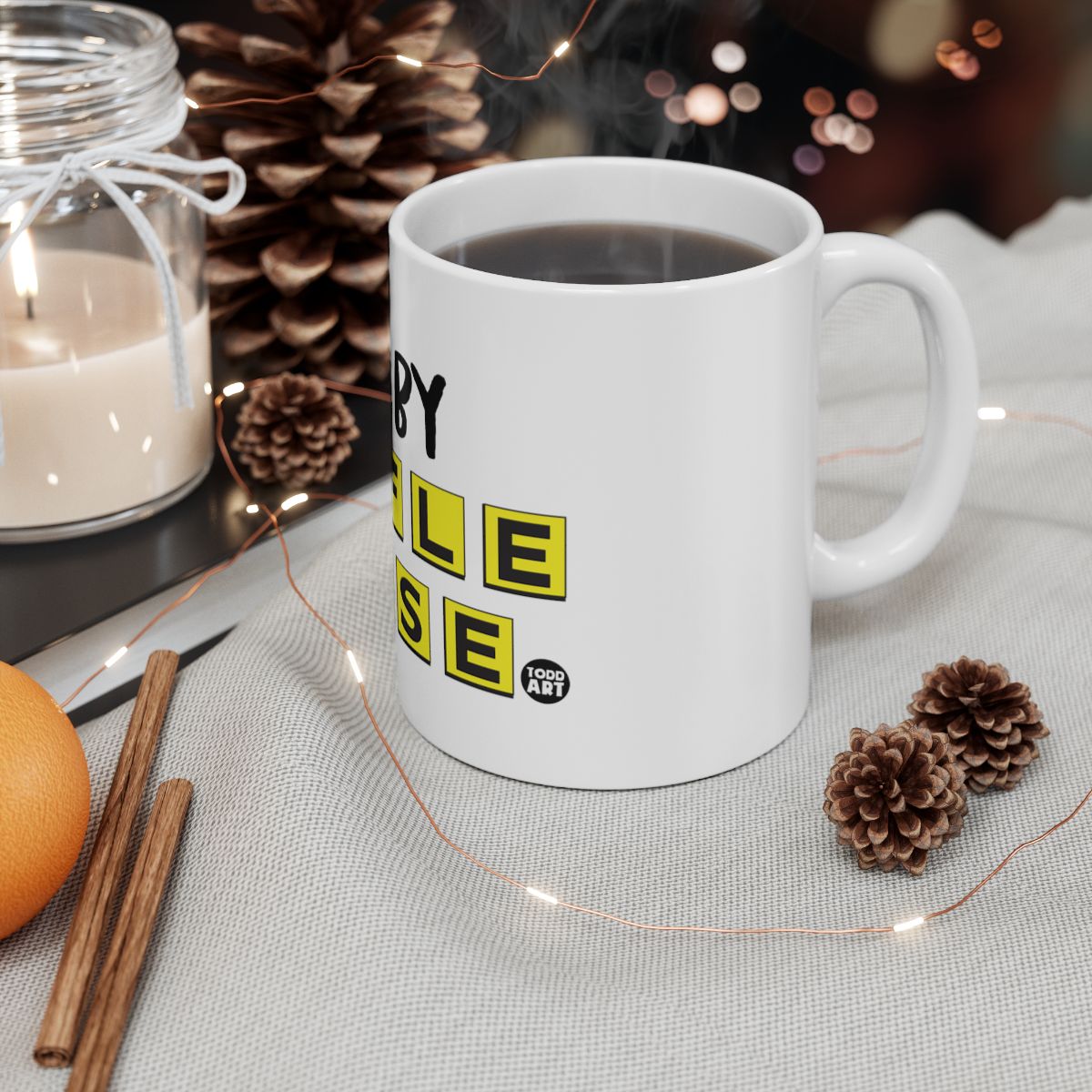 Happy Life Coffee Mug with Fun Design