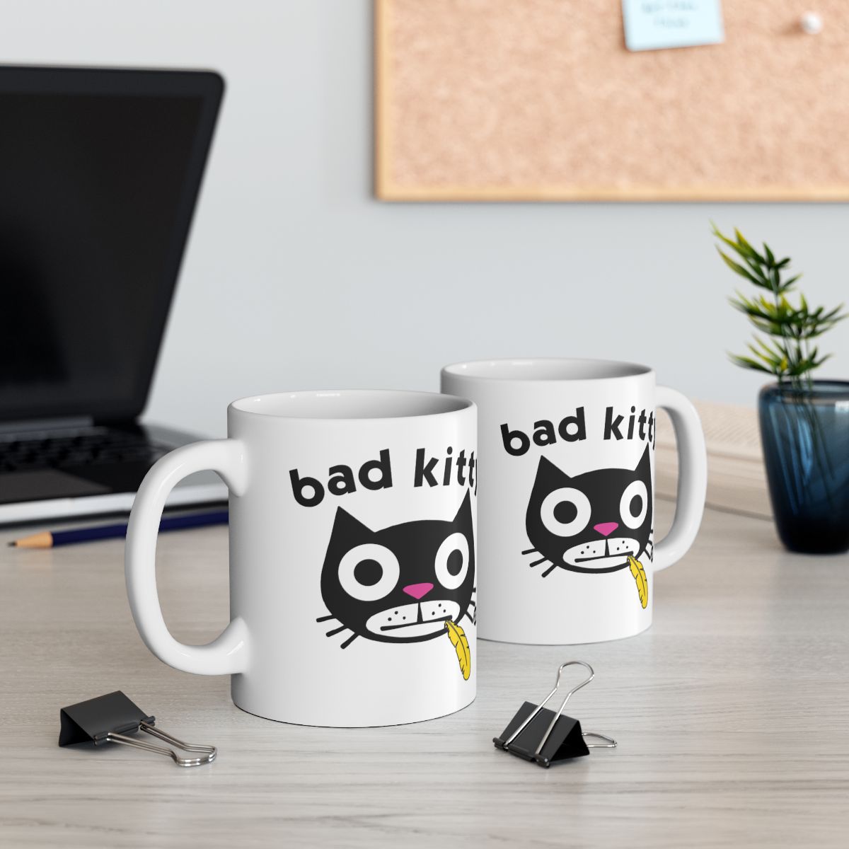 Funny Bad Kitty Cat Design Coffee Mug for Cat Lovers