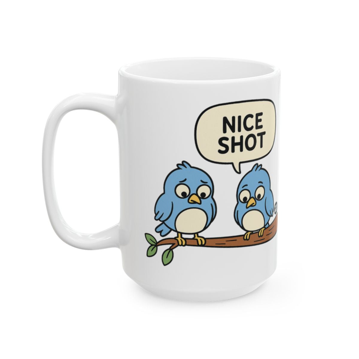 Cute Blue Birds Cartoon Nice Shot Ceramic Mug
