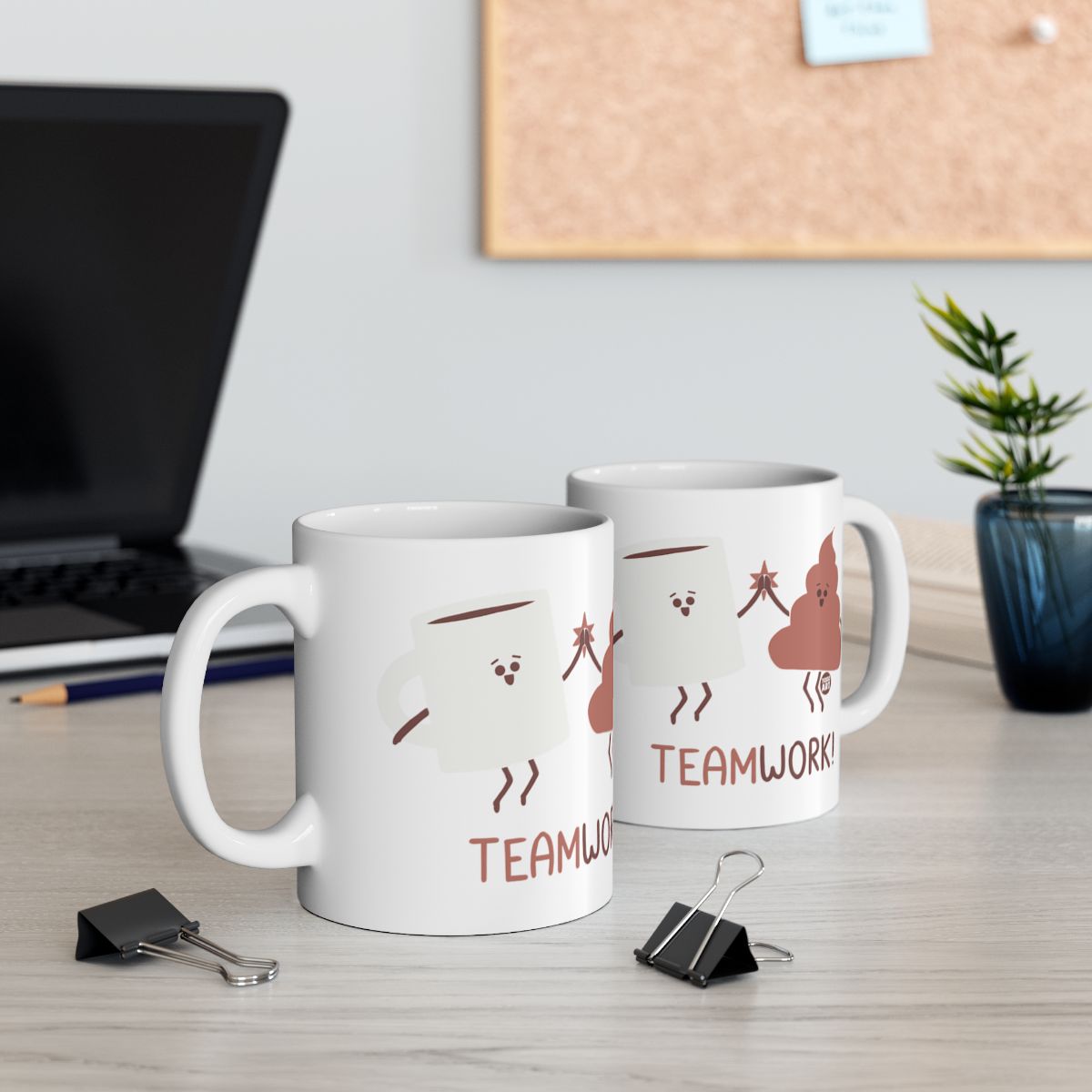 Fun Teamwork Cartoon Characters Coffee Mug