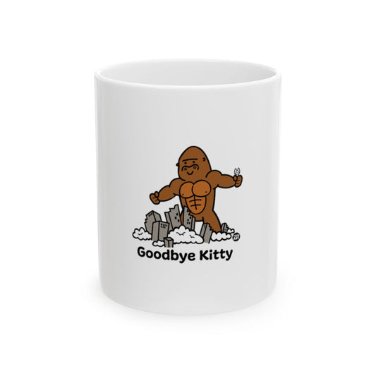 Goodbye Kitty Muscle Character Art Mug