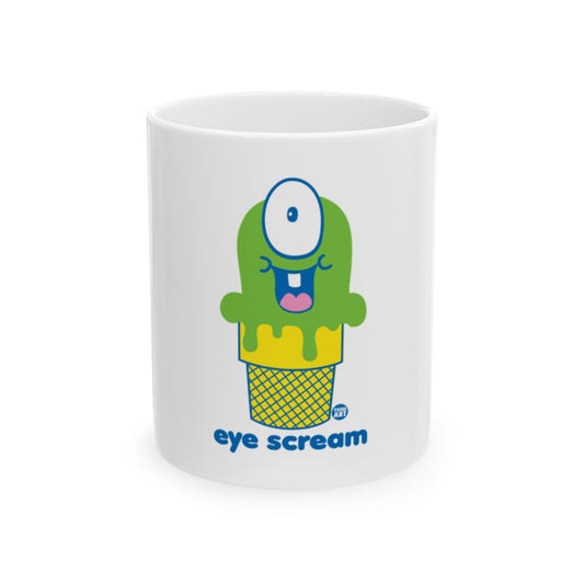 Funny Green Monster Eye Scream Graphic Mug