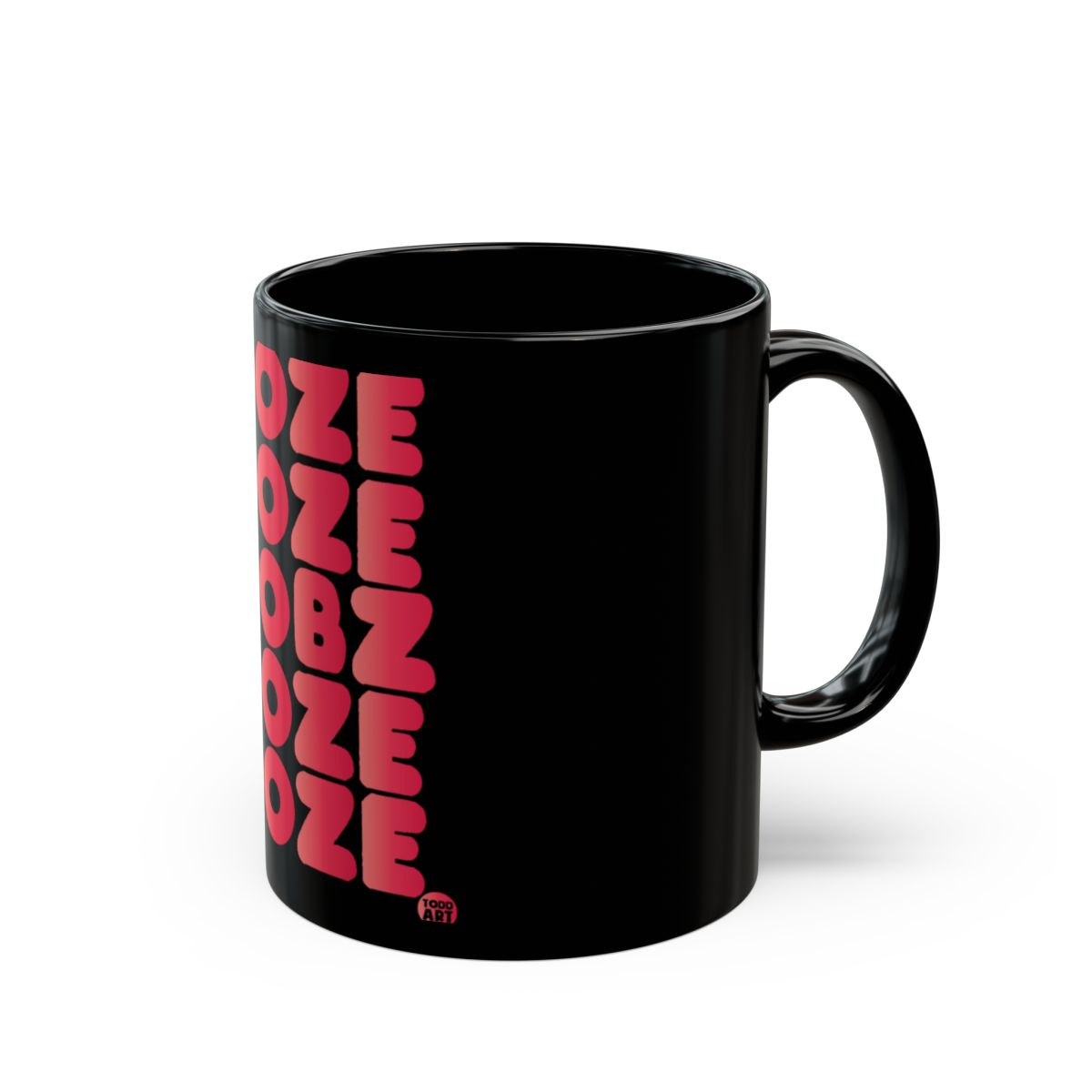 Bold Typography Design Black Mug for Daily Use