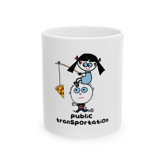 Funny Public Transportation Cartoon Mug