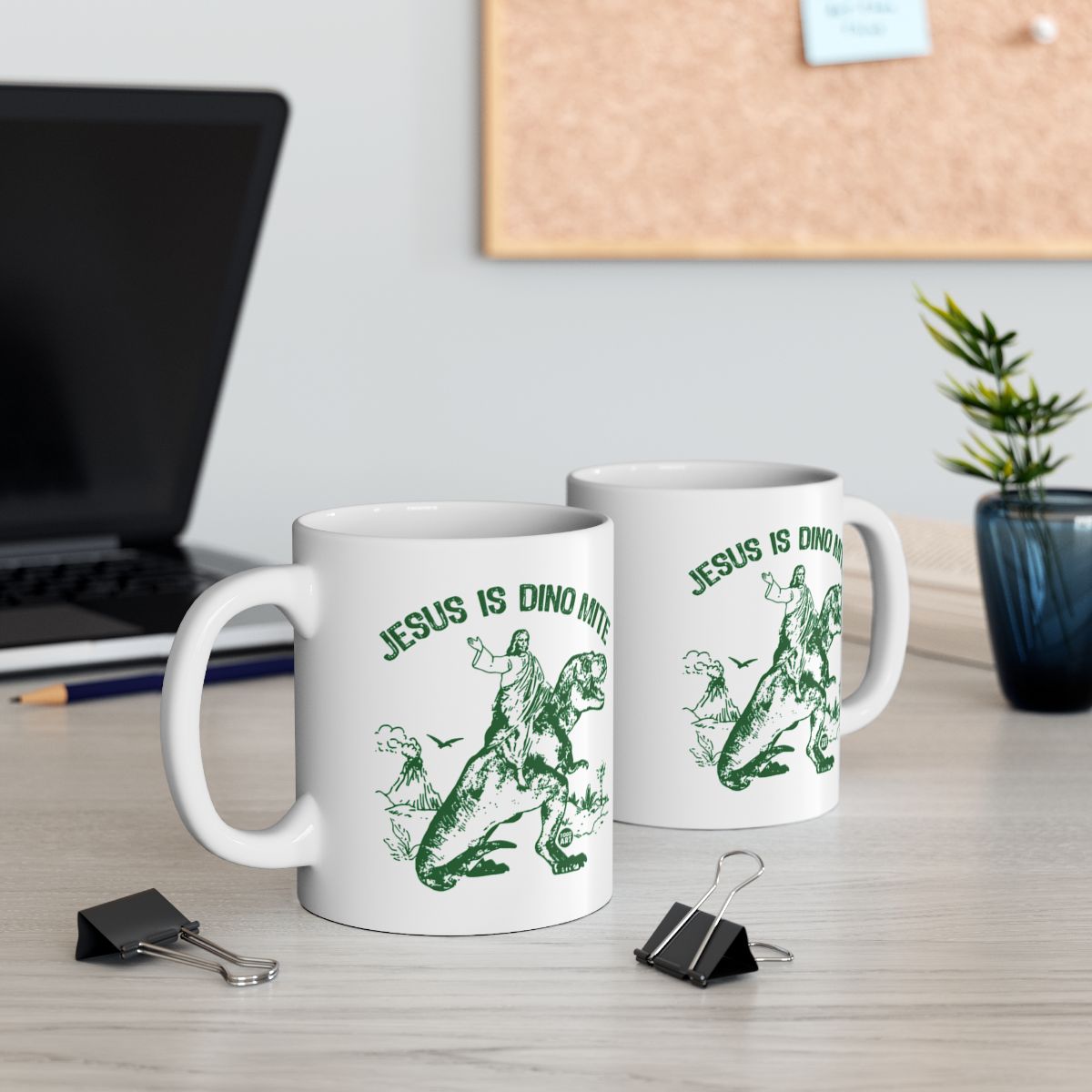 JESUS IS DINO MITE Dinosaur Mug for Fun Coffee Time