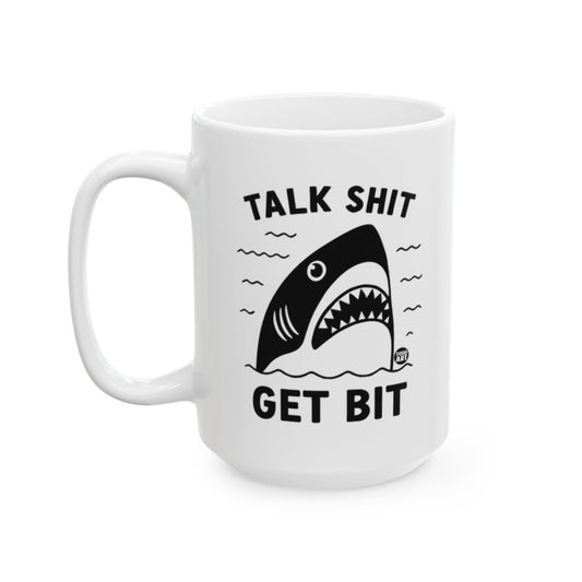 Funny Shark Talk Shit Get Bit Coffee Mug  Product