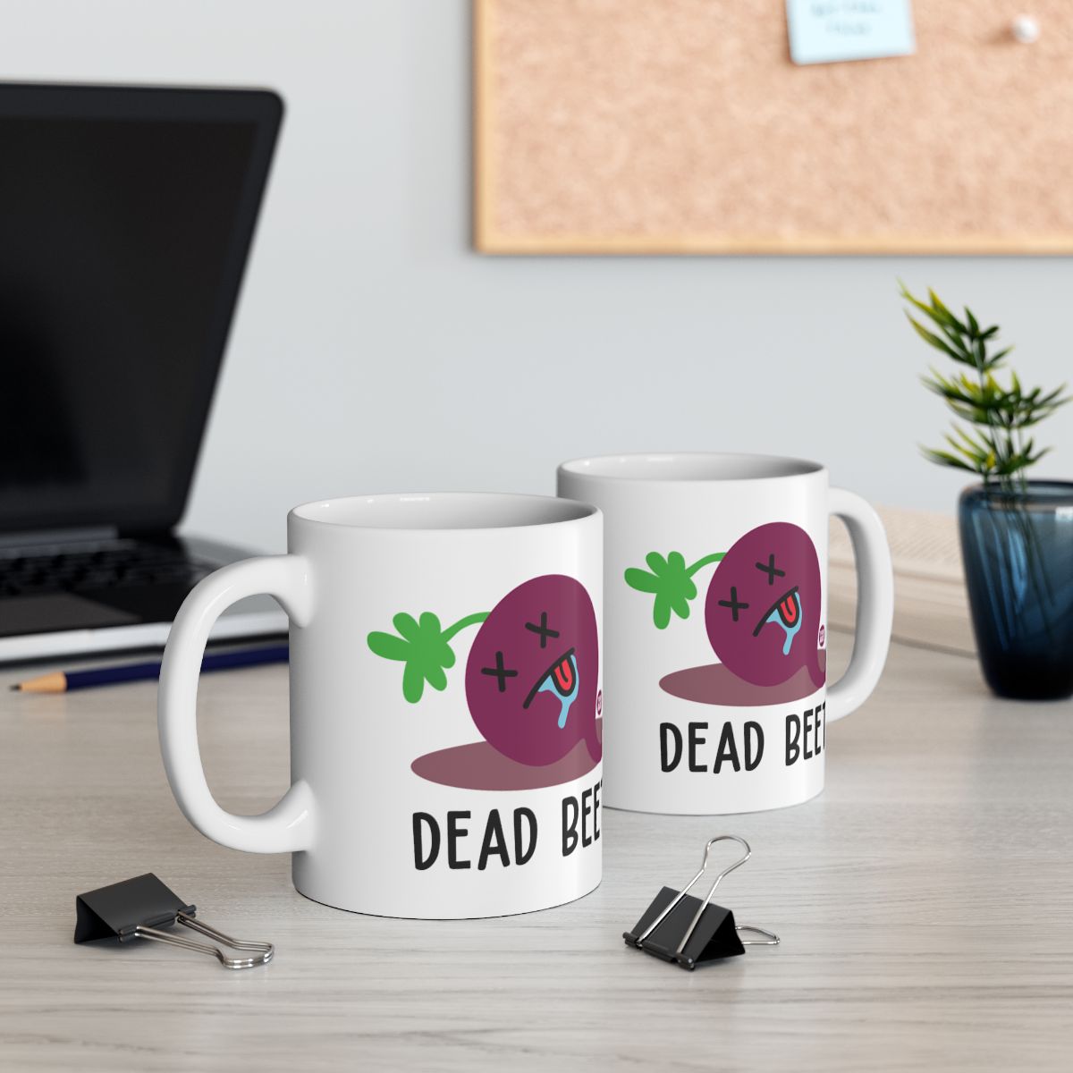 Funny Dead Beet Graphic Coffee Mug for Office Desk