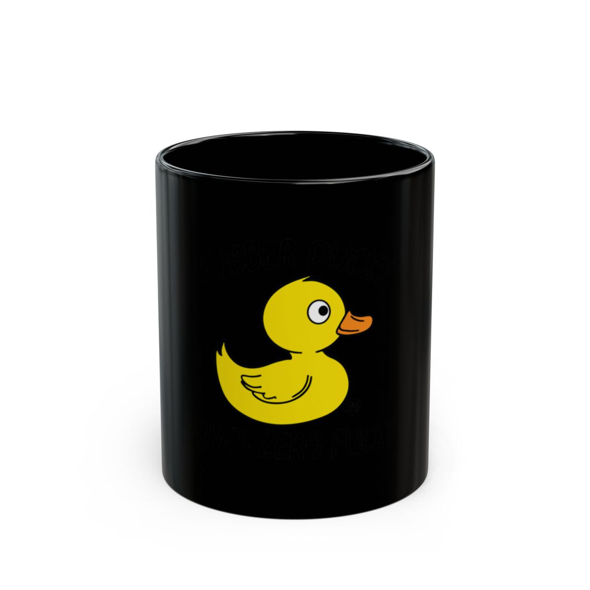 Rubber Duck Gives Zero Fucks Black Coffee Mug