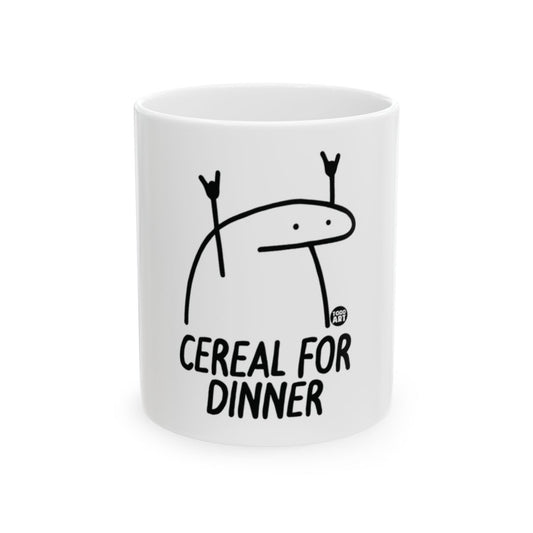 Cereal For Dinner Funny Cartoon Mug Unique Design
