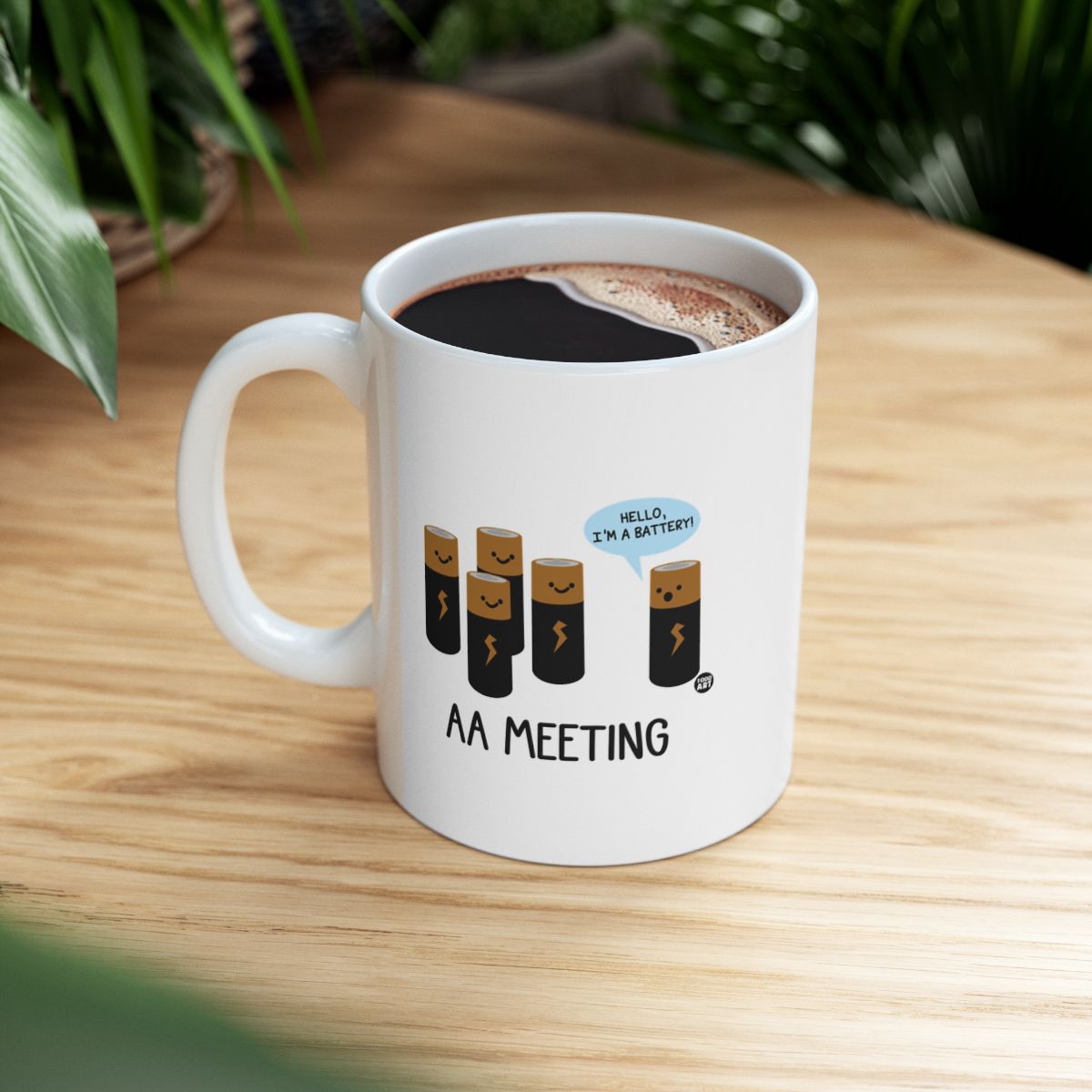 AA Meeting Coffee Mug with Funny Battery Design