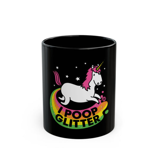I Poop Glitter Unicorn Mug Funny Rainbow Design
